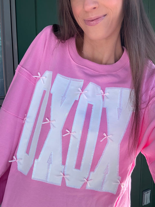 XOXO BOW SWEATSHIRT